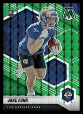 2021 Panini Mosaic #381 Jake Funk Rookie Rams Prizm Green