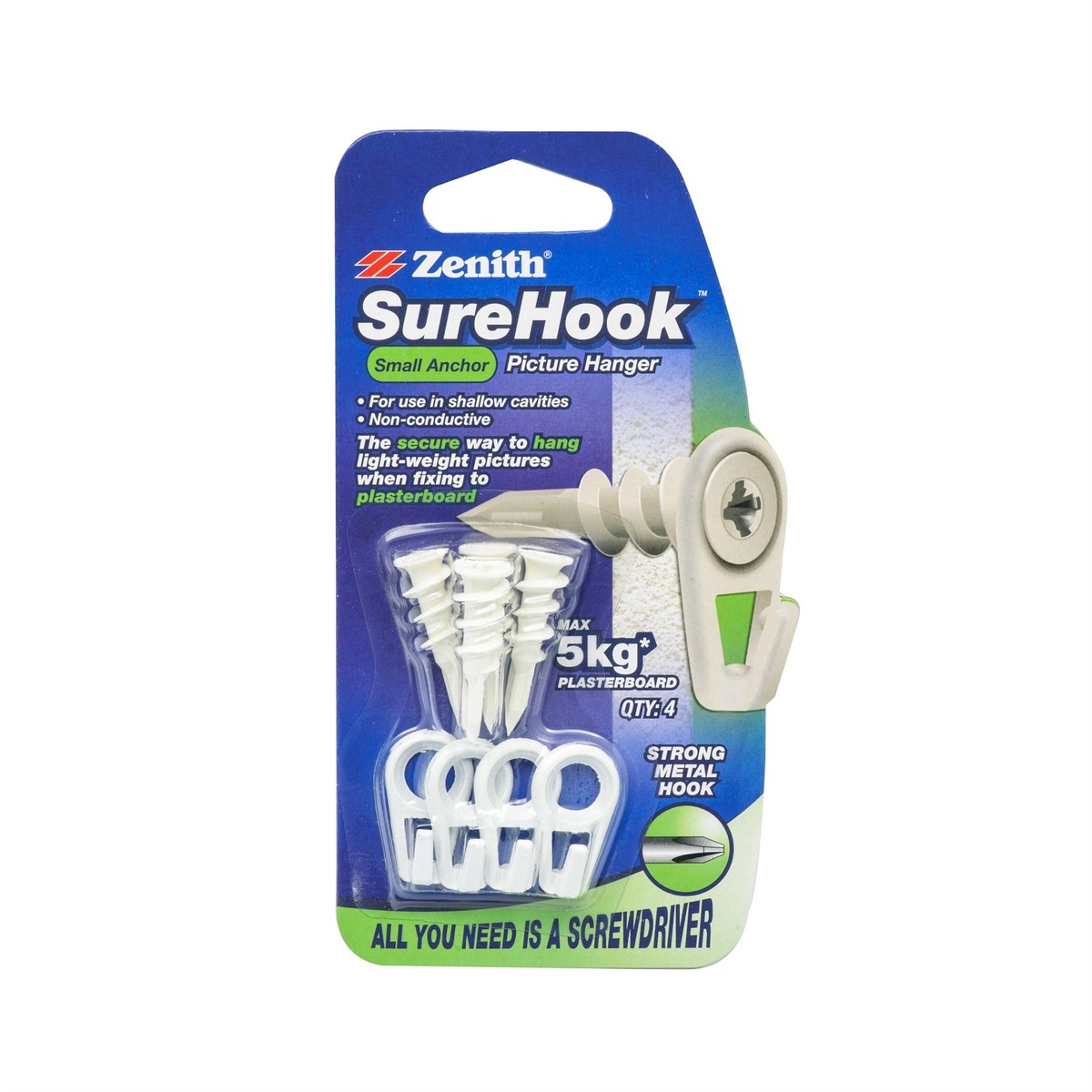 Screw Best Picture Hooks For Plasterboard Heavy Duty Safety - Main Image