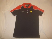 Men's Puma Scuderia Ferrari Black and Red Short Sleeve Polo Shirt Small