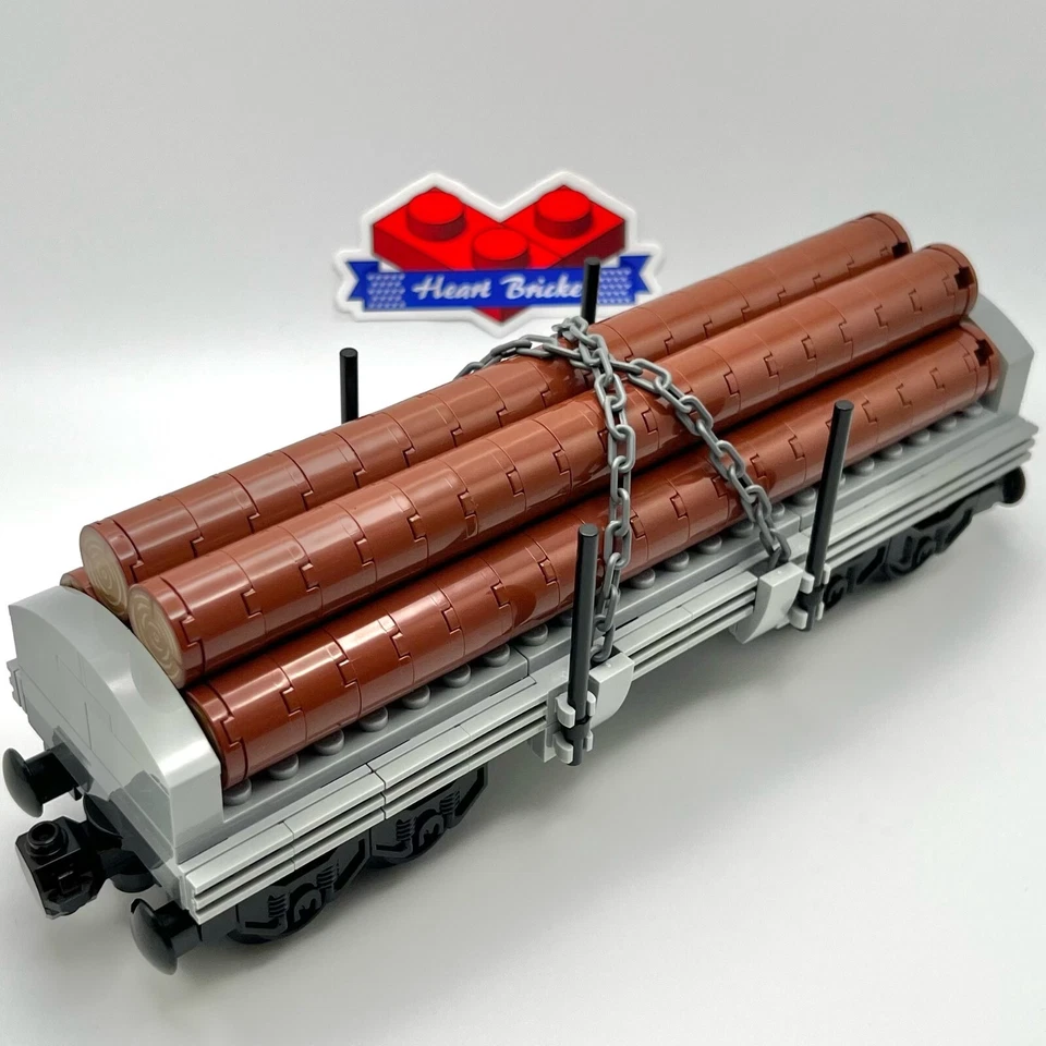 LEGO Train - Kit de vagón de transporte de troncos personalizado, sin usar, piezas Lego 100 % nuevas. Foto 4 de 4