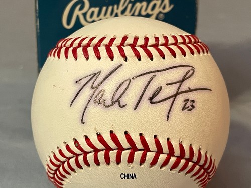 Béisbol Mark Teixeira de los Yankees de Nueva York firmado a mano oficial de la Liga Estatal de Florida - Imagen 2 de 3