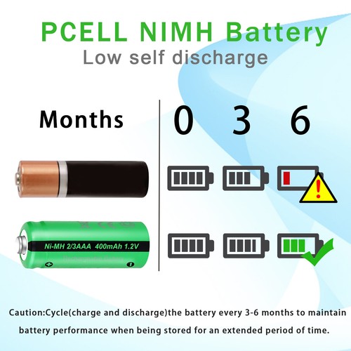 10X 2/3AAA Solar Lights Rechargeable Batteriess 1.2v 400mAh Ni-MH Battery PKCELL - Picture 5 of 6