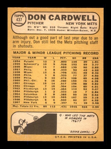 1968 TOPPS BASEBALL 335 TO 564 / SEE DROP DOWN MENU FOR CARD YOU WILL RECEIVE. - Picture 144 of 196