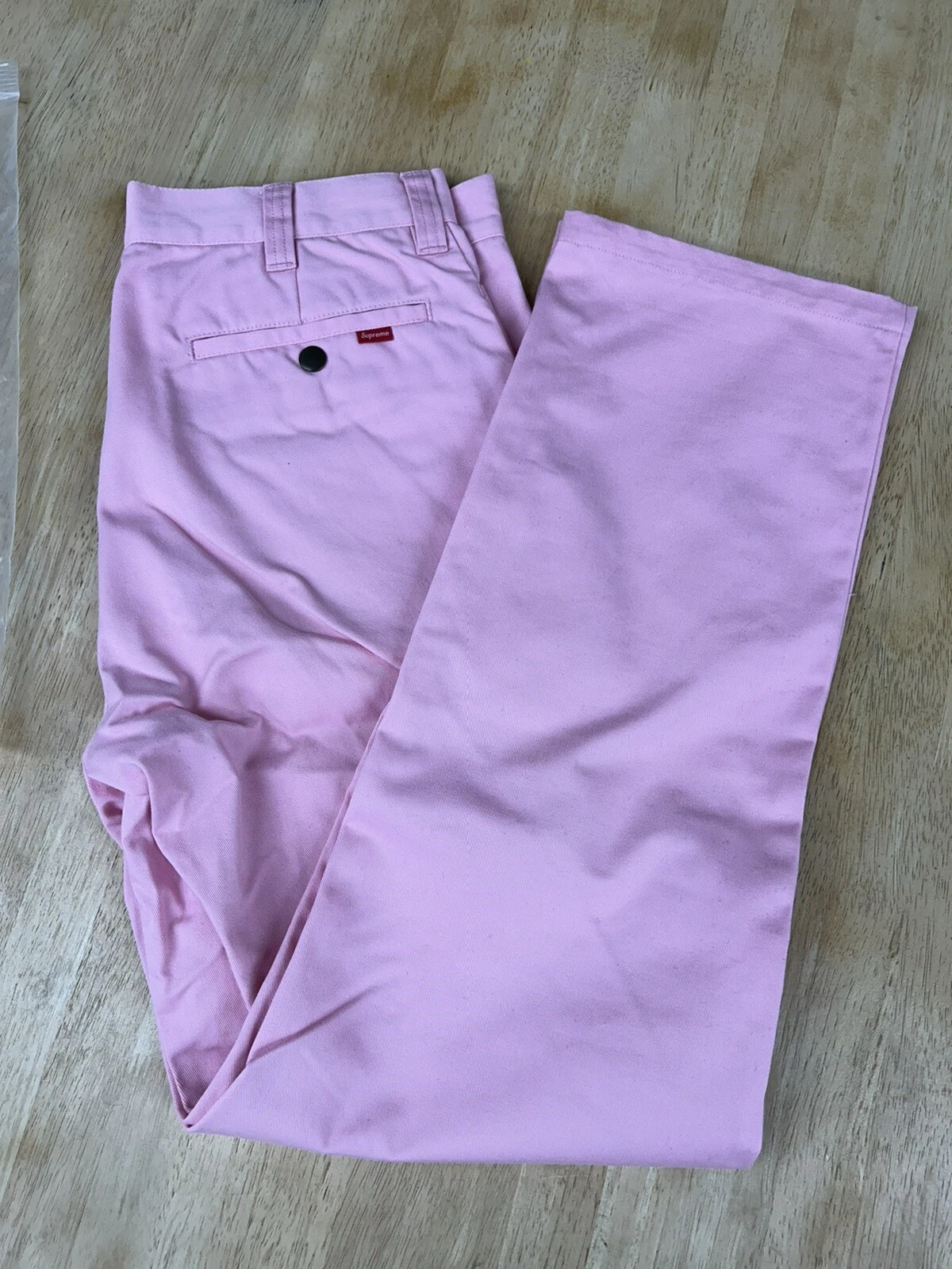 PANTALON DE TRAVAIL SUPREME SS15 rose clair taille 30 rare