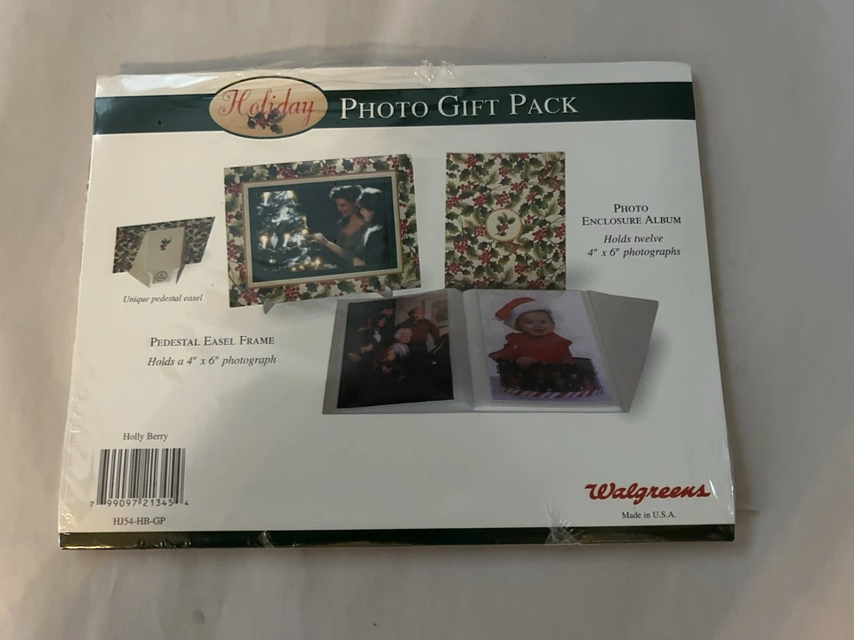 4 paquetes de regalo de fotos navideñas Inc 4x6 pedestal caballete marco y álbum tiene capacidad para 12 fotos Foto 4 de 4