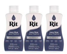 3 Pack Rit All-Purpose Liquid Dye, Navy Blue,...