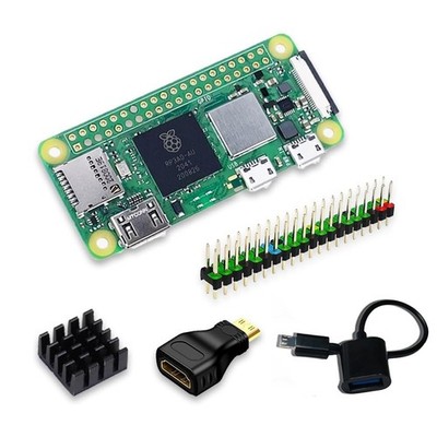 Raspberry Pi Zero 2 W Basic Kit, Pi Zero 2 W Board, Aluminum Heatsink, USB OT...