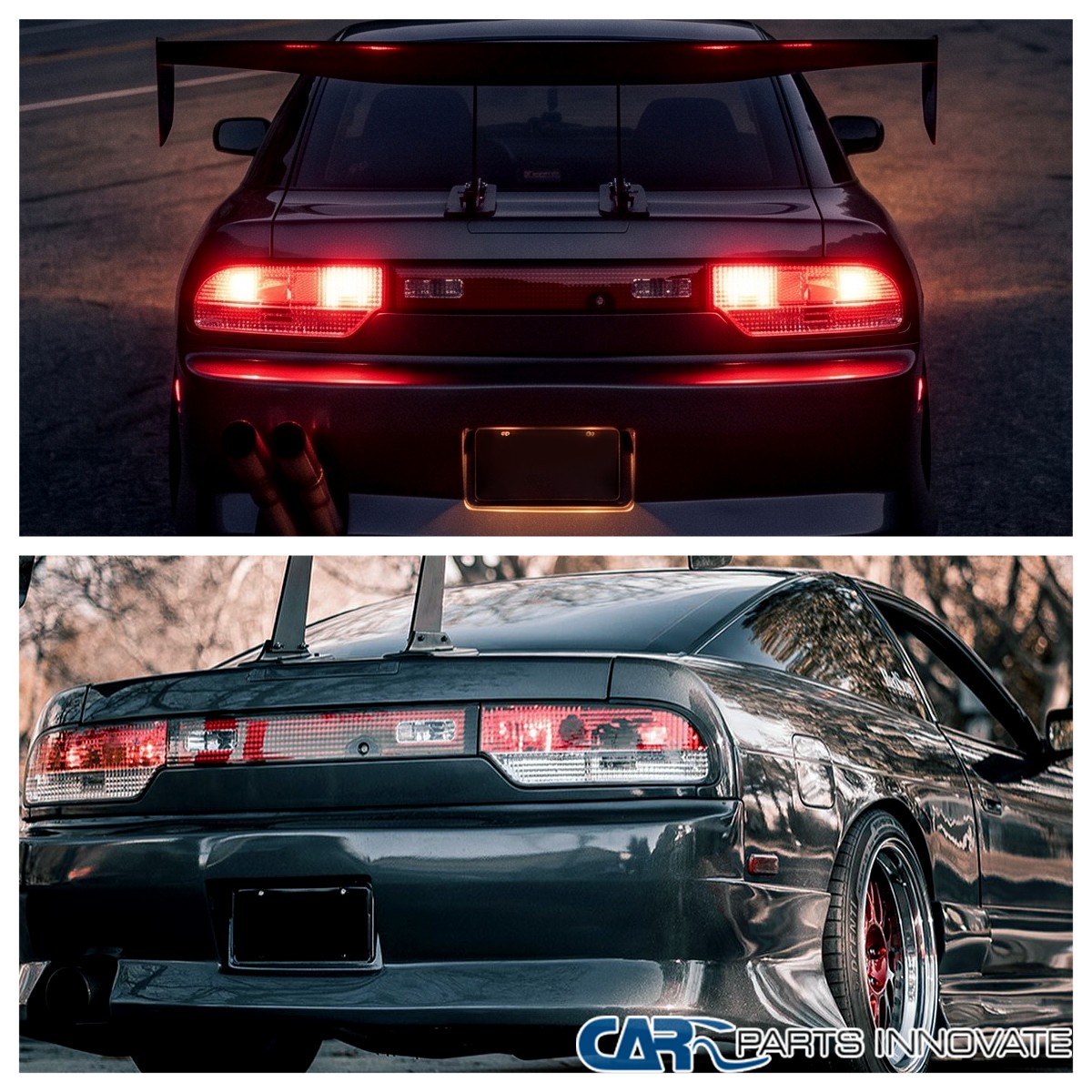 ボアソン様　リア 1989-94 Nissan 240sx S13 Hatchback Red Clear Tail Lights Rear