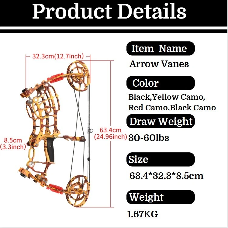 Dual-Use Compound Bogen Pfeil Stahlkugel 30-60lbs Bogenschießen Beidhändig Jagd - Bild 3 von 4