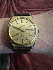 Stunning Bulova Daydate Gold Plate Watch Fully Working