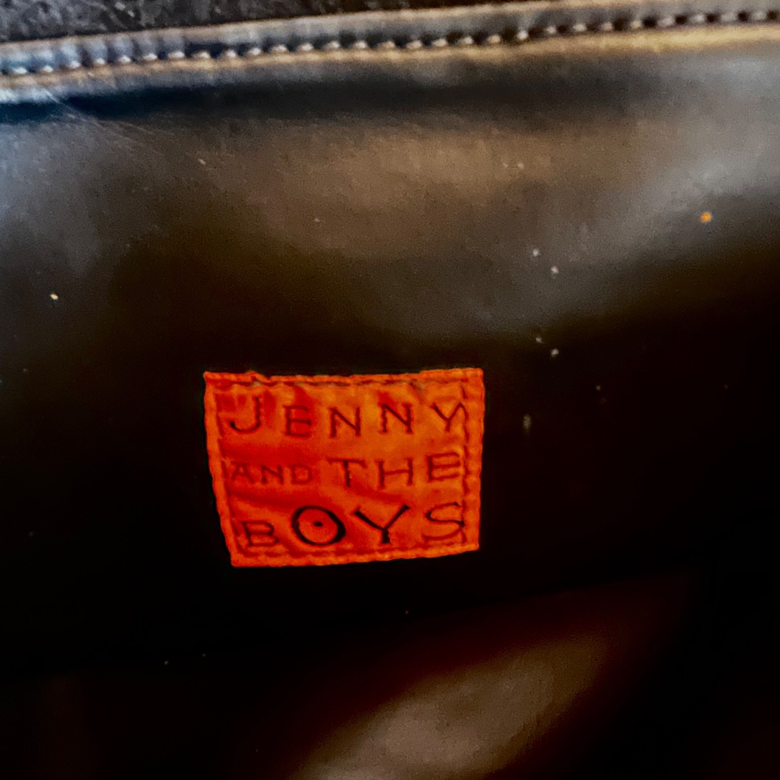Jenny And The Boys Black Leather Tote Handbag Shoulder Bag Vintage 1990s