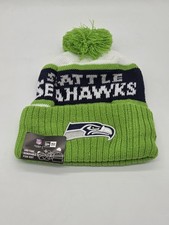 Seattle Seahawks New Era NFL On-Field Sideline Pom Knit Beanie Hat Cap NEW NWT