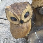 Vintage LARGE Mid Century Chalkware 3 Owls on Tree Branch Lamp Works 21” ASIS — photo 4