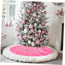 Christmas Tree Skirt Tree Skirt, 36" Faux Fur Christmas Tree Skirt Medium Pink