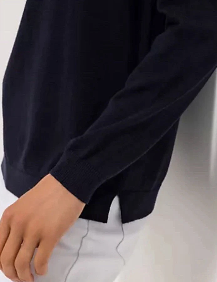 STRANDFEIN Pullover Rundhalsausschnitt Logo-Intarsie figurumspielend. Gr.42. a - Bild 4 von 4