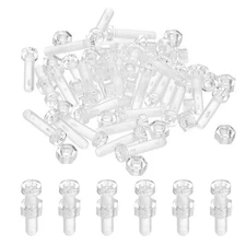 50 Set M6x25mm Plastic Screws with Nuts Phillips Round Head Bolts Transparent
