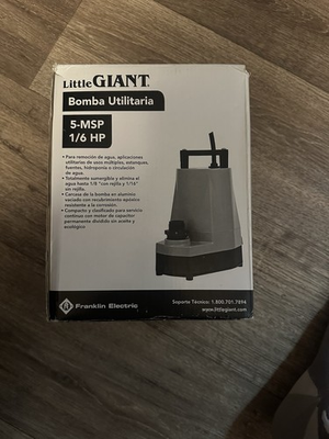 #ad Little Giant 1 6 HP Manual Utility Pump 1500 GPH Aluminum with 25ft Cord 5 MSP $85.00