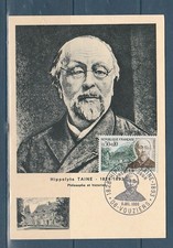 carte  1er jour  philosophe  Hippolyte Taine  08  Vouziers   1966