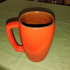 Vintage Frankoma Pottery Art Large Coffee Mug Flame Red