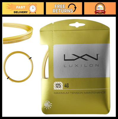 Premium 4G Tennis String Set - 125 Gauge, Durable, High Performance, Gold Color