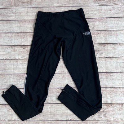 The North Face Running Leggings Mens Small Black Zippered Ankle Reflective