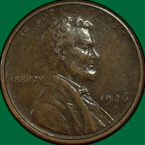 1926-S Lincoln Wheat Cent Extremely Fine XF Coin #35058