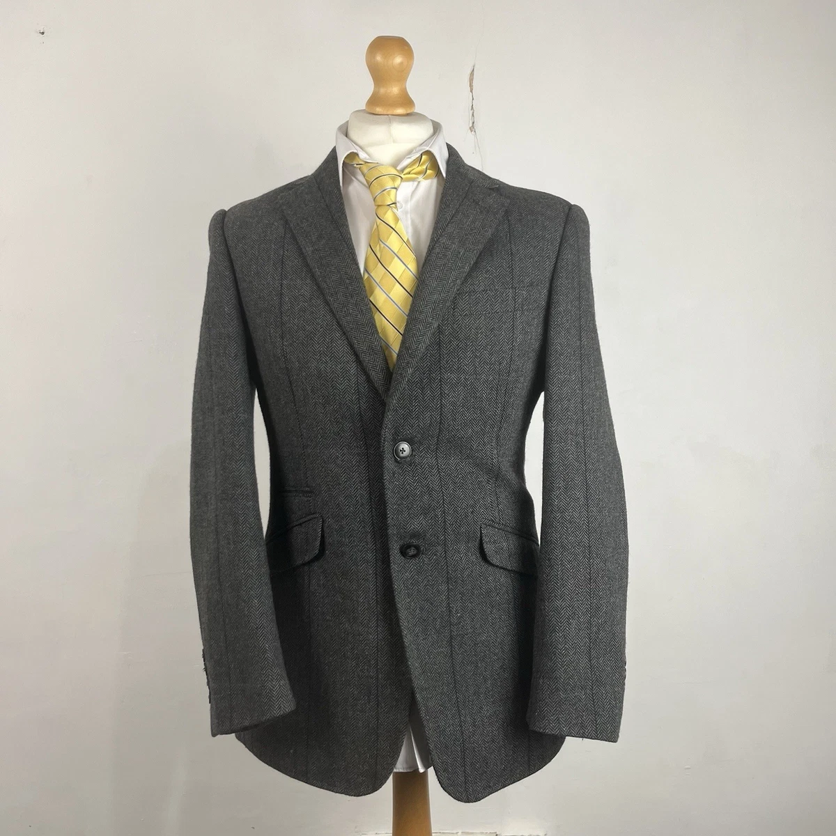 Veste Blazer Homme William Hunt Laine – Taille 38 Marron Carreaux – Occasion