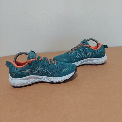 Asics Gel Trabuco Trail Running Shoes Misty Pine Soft Sky Womens SIZE 7.5 
