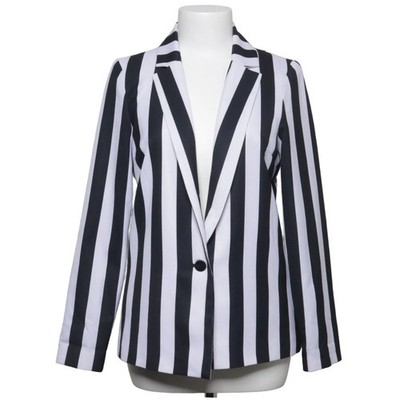 Divided by H&M, Blazer, Größe: 36, Weiß/Schwarz, Polyester, Streifen, Damen #osx