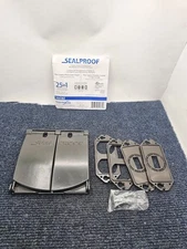 (QTY 2) SealProof 2-Gang 25in1 Outdoor Metal Flat Electrical Outlet Box Cover