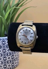 Vintage Waltham Electrodyne Incabloc Men's Watch Gold Tone w/ Date Aperture