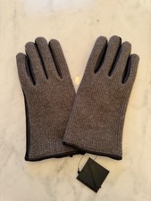 NWT Club Monaco Men's Wool Leather Glove Black Gray Size M