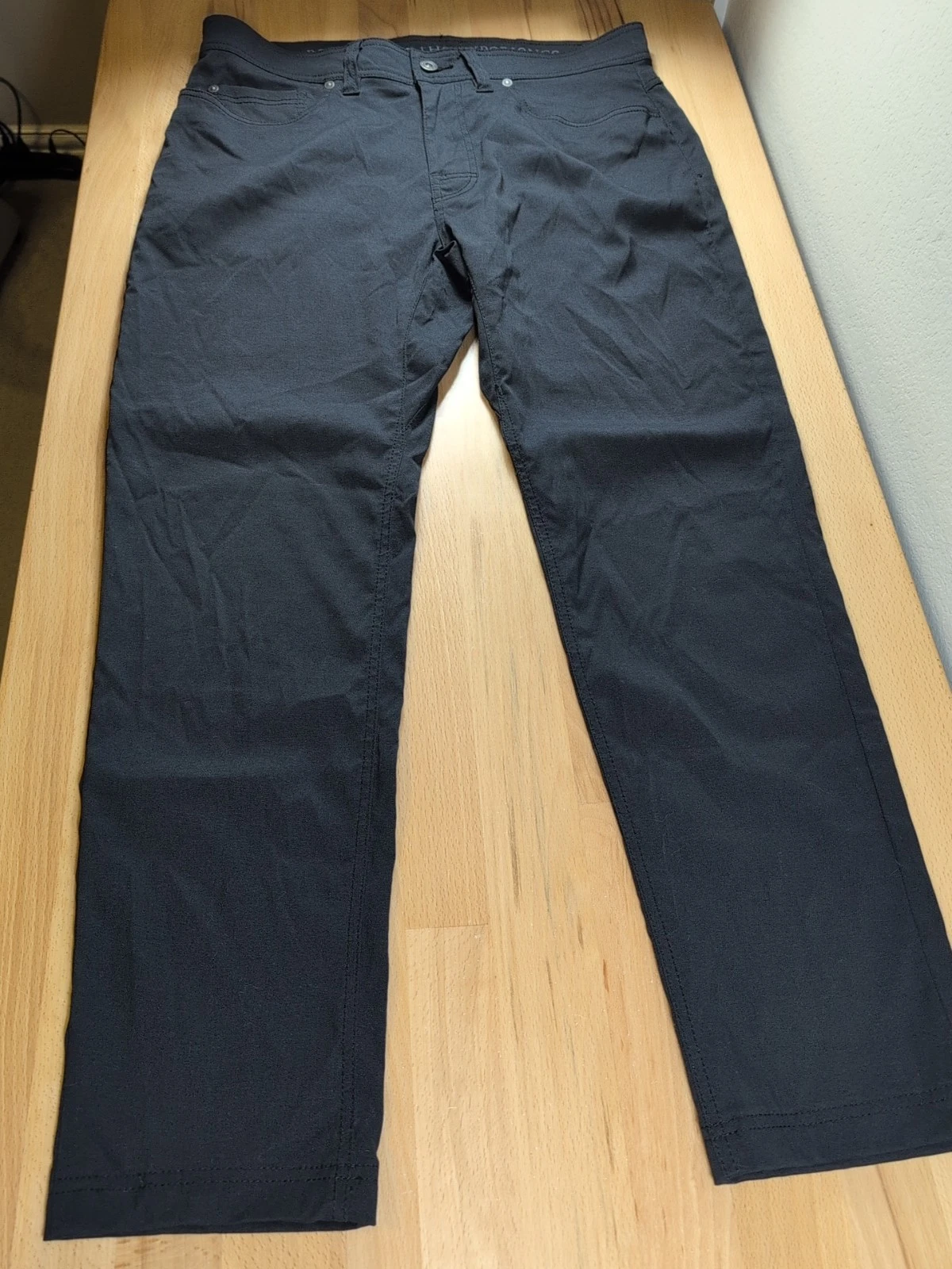 Prana Brion Performance Pants Measures 35x29 Black Slim Fit Lightweight Nylon