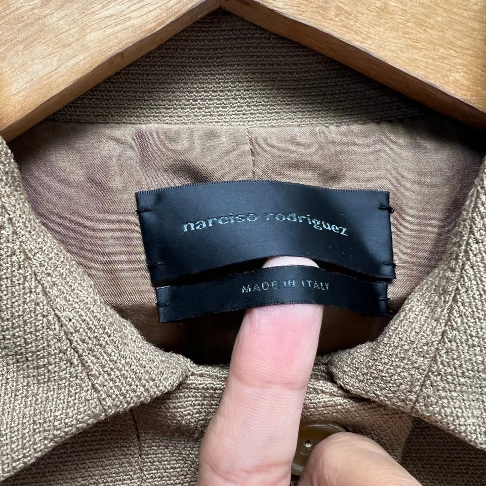 Chaqueta Blazer Narciso Rodríguez Marrón Lana Hecha en Italia Talla 4 Foto 3 de 4