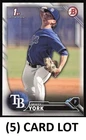 (5) CARD LOT - 2016 Bowman Draft  #BD-119 Mikey York
