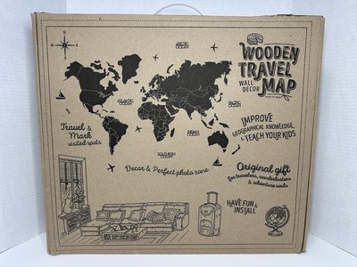 Enjoy The Wood - Wooden Travel Map USA Large Prime Wall Decor Navy, Gray, White