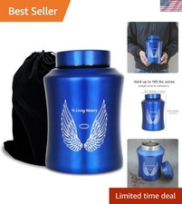 Up to 160 lbs Large Cremation Urns for Adult Human Ashes, Angel Wings in Lovi...