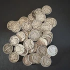 1943 silver mercury dime. Lot Of 47.