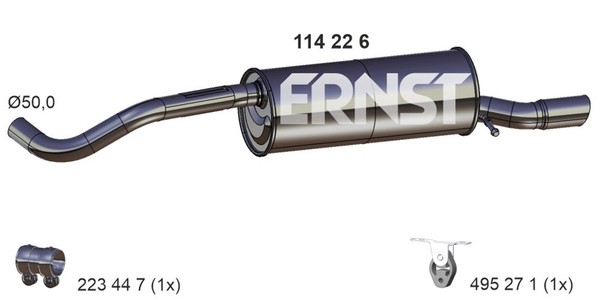 EndschalldäMpfer NachschalldäMpfer Ernst 114226 FüR 6C1 Polo VW 6R1 5 TDI Audi-image