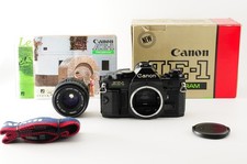 Canon AE-1 Program 35mm SLR Film Camera Black 50mm f/1.8 lens w/ BOX Japan 1162