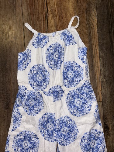 NWT Rachel Zoe for Janie & Jack White Blue Eyelet Romper Jumpsuit 3T  - Bild 3 von 5