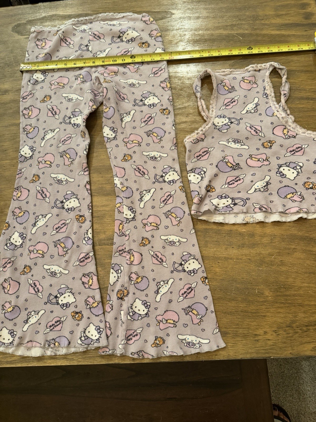 Hello Kitty & Forever 21 PJ Set - Cute Lounge Tank & Flare Pants Medium SOLD OUT image 5