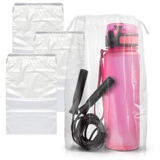 Clear Plastic Drawstring Bags Waterproof 2 Mil Polyethylene 1000 Count 6 x 10 in