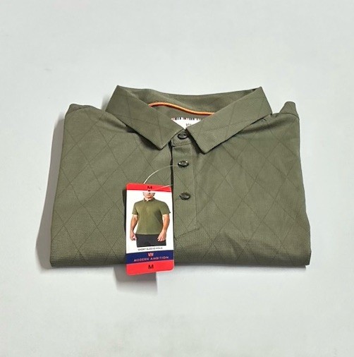 Modern Ambition Men's Short Sleeve Polo Shirt, Green, Size M