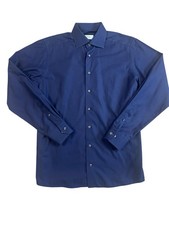 Eton Dress Shirt Men s 15 1/2 39 Blue Cotton Contemporary Fit