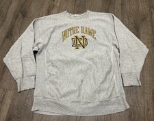 Vintage 90s Champion Reverse Weave Notre Dame Distressed Crewneck USA XXL