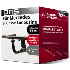 Für E-Klasse Limousine W211 (Oris) Anhängerkupplung abnehmbar + E-Satz 13pol Set