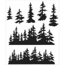 Tim Holtz Cling Rubber Stamps - Tree Line CMS244