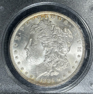 1885 O MORGAN SILVER DOLLAR PCGS MS 63 BEAUTIFUL COIN OLD GREEN RATTLER HOLDER