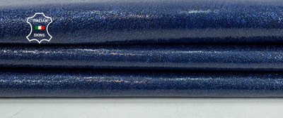 PATENT WASHED OCEAN BLUE PEARLISED Shiny Thick Goat Leather 6+sqf 1.2mm #C7628